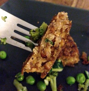 Steak de lentilles l'intérieur