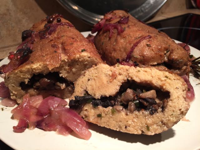 Seitan farci aux champignons