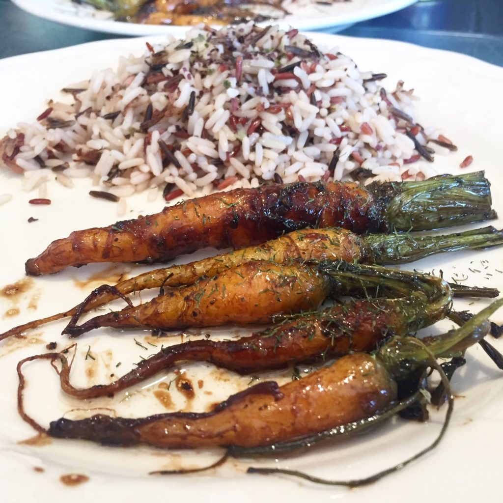 Carottes caramélisées au sel fumé